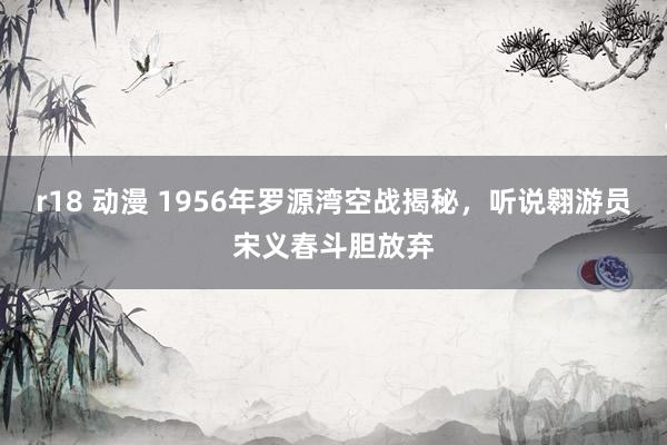 r18 动漫 1956年罗源湾空战揭秘，听说翱游员宋义春斗胆放弃