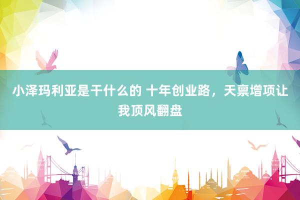 小泽玛利亚是干什么的 十年创业路，天禀增项让我顶风翻盘