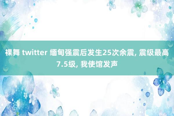裸舞 twitter 缅甸强震后发生25次余震， 震级最高7.5级， 我使馆发声