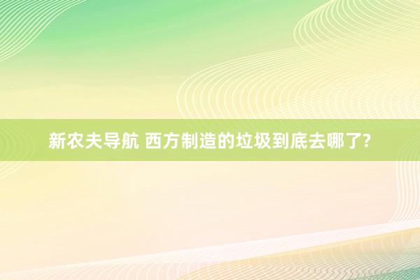 新农夫导航 西方制造的垃圾到底去哪了?