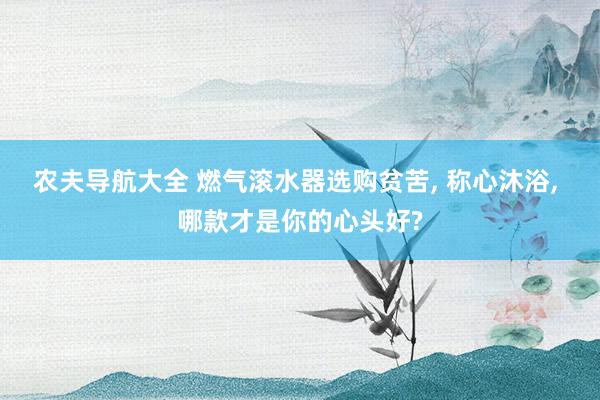 农夫导航大全 燃气滚水器选购贫苦， 称心沐浴， 哪款才是你的心头好?