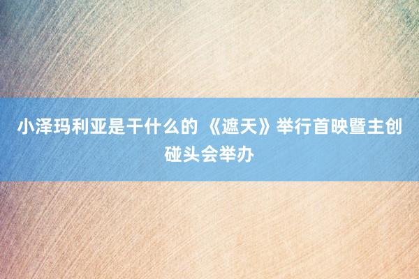 小泽玛利亚是干什么的 《遮天》举行首映暨主创碰头会举办
