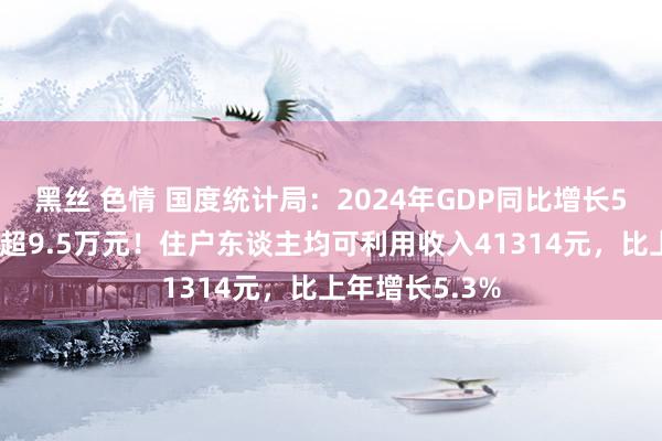 黑丝 色情 国度统计局：2024年GDP同比增长5%，东谈主均超9.5万元！住户东谈主均可利用收入41314元，比上年增长5.3%